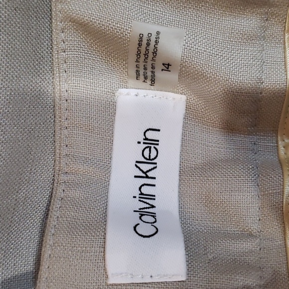 Calvin Klein NWT Khaki Beige Linen Blend Trouser Pants Size 14 - Picture 8 of 12